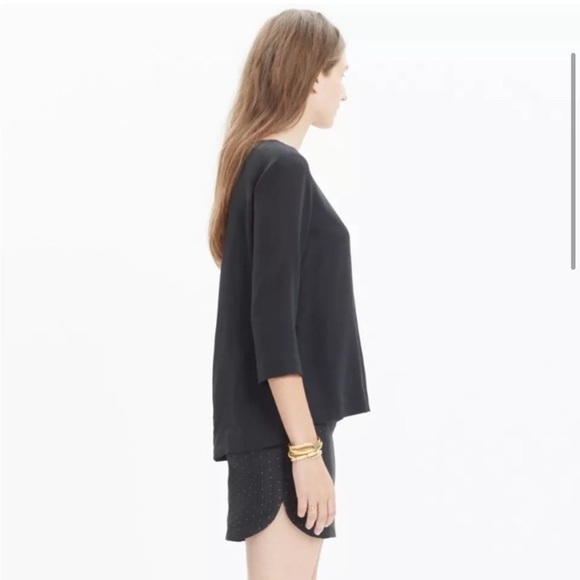 Madewell Silk Retrospect Top In True Black Size Small - Picture 2 of 11
